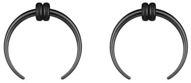 ZS 2 Stück Pincher Tapers Septumringe, 2G 4G 6G 8G 10G 14G 16G Schwarz Buffalo Horseshoe Stretcher Expander Piercing Zum Dehnen Von Durchbohrten Nasen Ohr Messgeräten (16g, 8mm)