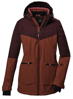 killtec Damen Skijacke/Funktionsjacke mit Kapuze, Schneefang und Unterarmventilation KSW 40 WMN SKI JCKT, rost, 38, 41973-000