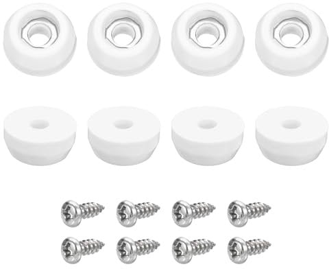 uxcell 8Pcs Rubber Bumper Feet, 6mm H x 11mm W Round Pads with Stainless Steel Washer and Screws for Furniture, Appliances, Electronics
