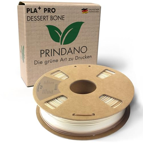 Prindano BIO PLA+ Filament 1.75mm PLA Plus 3D Drucker Filament 1 kg Spule Maßgenauigkeit +/- 0,03mm PLA+ FDM Druckerverbrauchsmaterial PLA+ Pro Desert Bone