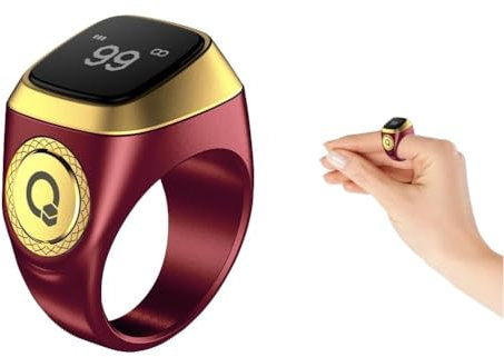 Anlising Tasbih Zähler Smart Ring,Digital Electronic Smart Ring Counter,Muslimischer Tasbeeh Smart Counter,Intelligenter Tasbih-Ring Zähler,Islamischer Ring Counter,Tasbeeh Smart Zähler (Braun,18MM)