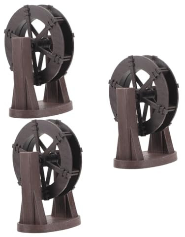 HANABASS 3St Wasserrad-Landschaftsgestaltung Szenenlayout-Requisite Wasserbrunnen Mini Wasserbrunnen Mikro Wasserrad innenbrunnen zimmrrbrunnen Dekorrad Laufendes Wasserrad Plastik