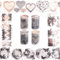 URROMA Lot de 4 rouleaux de ruban adhésif rétro pour scrapbooking Motif floral Gris