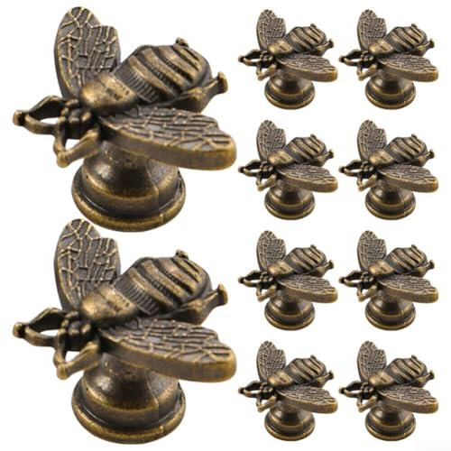 Oniissy 10 Pcs Antique Starfish Pull Drawer Single Hole Door Handle Wardrobe Handle,Cupboard Knobs Handle,Bar Decorative Drawer Knobs Dresser Bees Small Door Knobs Metal Alloy Cabinet