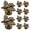 Oniissy 10 Pcs Antique Starfish Pull Drawer Single Hole Door Handle Wardrobe Handle,Cupboard Knobs Handle,Bar Decorative Drawer Knobs Dresser Bees Small Door Knobs Metal Alloy Cabinet