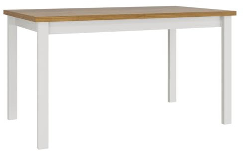 Mirjan24 Tisch für Esszimmer Awrolt II, Rechteckiger Esstisch, Ausziehbarer Tisch für Küche, L:140-180 x H:78 x B:80 cm, Küchentisch, Esszimmertisch, Praktischer Ausziehtisch (Grandson Eiche/Weiß)