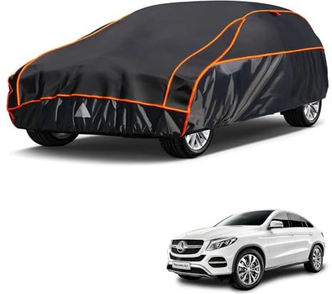 kayme Hagelschutzplane Auto Autoabdeckung Wasserdicht Atmungsaktiv,Hagelschutz Vollgarage Passend für Mercedes GLE/GLE Coupe(2015-2024), Hagelschutzgarage Abdeckplane für Hagel Sonne Schutz, Schwarz