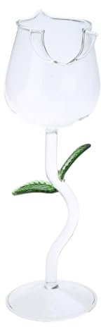 Copa de vino con forma de flor de rosa, sin plomo, copas de cóctel para vino tinto para el hogar, boda, fiesta, gran regalo