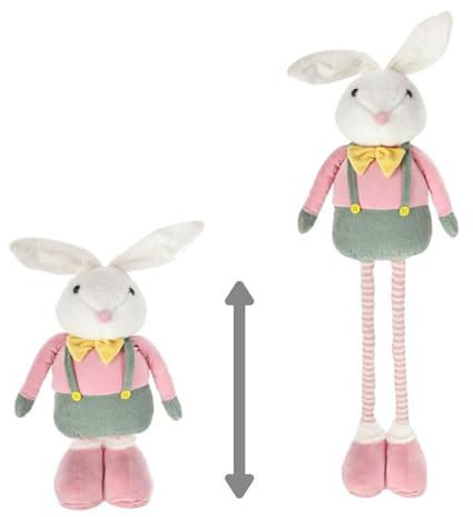 itsisa Dekofigur Osterhase Peter mit Teleskopbeinen (70-115 cm) - Osterdeko, Hase Ostern, Dekoration Frühling