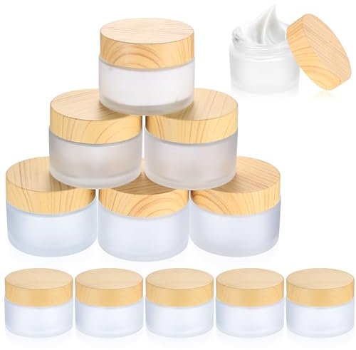 12 Stück Creme behälter, 30ml 50ml Cremedosen zum Befüllen, Kleine Glas Döschen mit Deckel, Cremetiegel Creme Dosen zum Befüllen, Salbentiegel Glastiegel mit Deckel für Lotion Kosmetik Tiegel