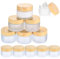 Lot de 12 petits bocaux en verre avec couvercles, 30 ml/50 ml, pots vides en verre pour produits de toilette, baume à lèvres, poudre, lotion, crème, échantillon
