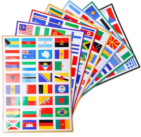 Länder Flaggen Aufkleber Set, 224 Aufkleber Nationalflaggen Länder, Aufkleber Set Europa, Gesichtaufkleber Länderfahnen, Europa Flagge Für Modellbau, Koffer, Dekoration