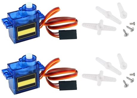 HAXIHA 2 Pièces 9G Micro Servo Moteur,Kit de Moteur Micro Servomoteur,pour Arduino Modélisme Robot Bras Avion RC Voiture Bateau Contrôle avec Câble