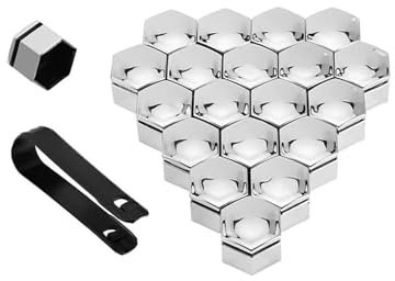 GKLYJCDR 20 pièces Voiture Cache Ecrou Roue, pour Peugeot 508 607 806 807 1007 2008 3008 Antirouille Anti-poussière Capuchons D'éCrou de Roue Protection Accessoires,C-21mm