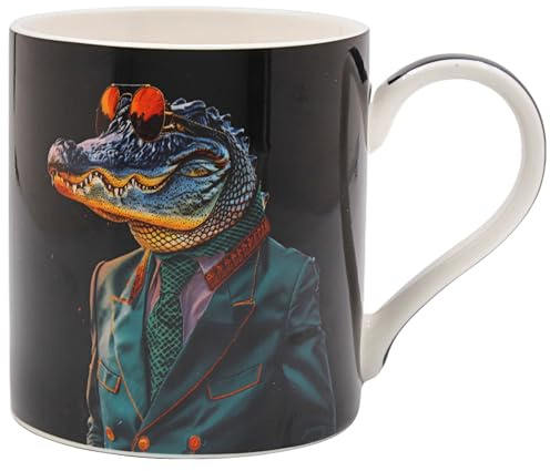 Lesser & Pavey Urban Art Crocodile Rock Mug | Hot & Cold Drinks, Fine China, Home & Office, Comfortable, Easy-To-Hold