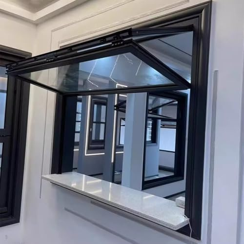 Finestra per Concessioni In Alluminio, Finestra Pieghevole Con Vetro Temperato, Finestre Scorrevoli Seminterrato, per Stand Di Vendita, Uso In Cucina Aziendale, Bar(40x44in/102x112cm)