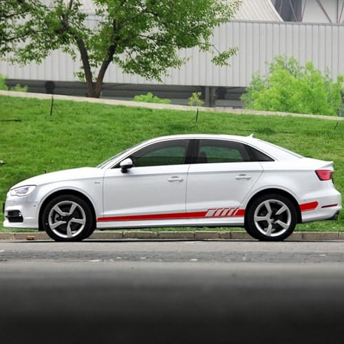 JjAaYy Adesivi per Auto per Audi A3 A4 A5 A6 A7 Q2 Q3 Q5 RS3 RS4 RS5 TT S5 S6 S7,Adesivi per Auto con personalità,Adesivi per carrozzeria Impermeabili.,C-Red