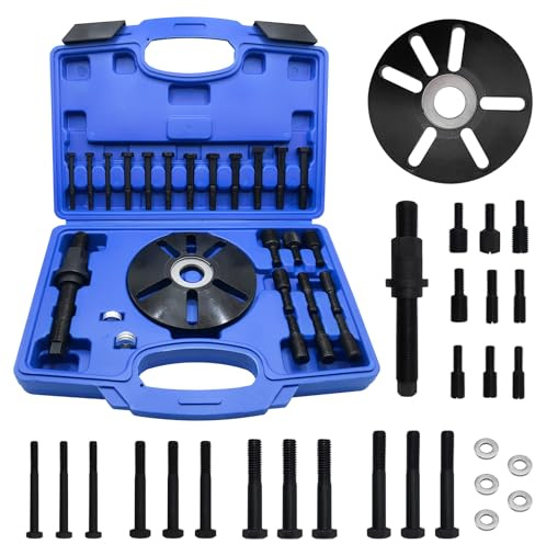 BOVIEER Harmonic Balancer Puller Remover & Installer Tool Set, Crankshaft Pulley Removal Installation Kit for Balancers, Gear Pulleys, Steering Wheels & Flywheels
