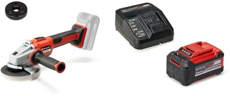 Einhell Professional Akku-Winkelschleifer AXXIO 18/125 Q Li Power X-Change (18 V, 700 W, 125 mm Scheiben-Ø, 33 mm Schnitttiefe, Brushless, Quick-Fix-Nut, inkl. 5,2 Ah Akku & Ladegerät)