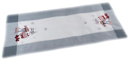 texpot Tischläufer 40 x 90 cm Stickerei lustiger Elch Weihnachten Tischband