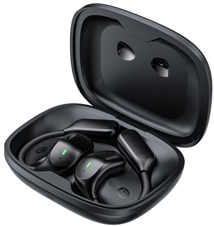 Docooler Painless Ear-Hook Earbuds, AI Translation Earphones with 130+ Languages Real-Time Translation, BT5.4 Wireless Headphones with Touchscreen Charging Case, Low Latency Gaming Headset, (Schwarz)