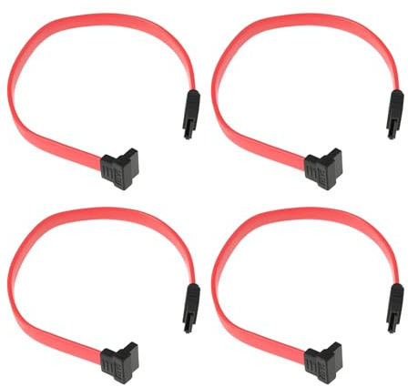 ECSiNG 4pcs 7 Pin SATA to Right-Angle Motherboard Data Cable 20cm for HDD DVD Drive