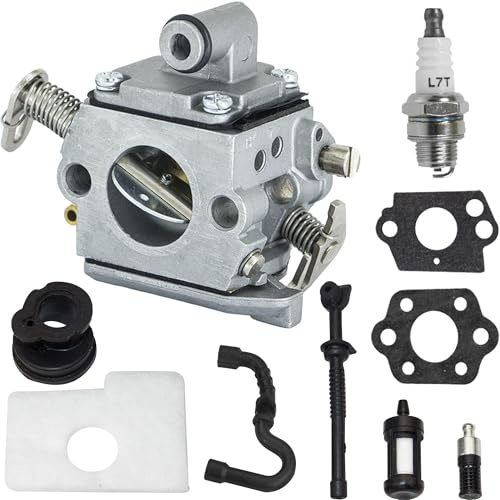 Vergaser Kit für Stihl MS180 MS170 017 018 Kettensäge | C1Q-S57A 1130 120 0603 ersetzen, Ersatz mit Zündkerze, Luftfilter, Dichtung, Ölfilter Kettensägen Vergasersatz