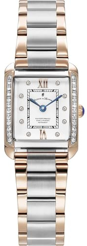 Jacques Du Manoir Emily II, Damen Armbanduhr, Quarz Analog, Edelstahl, 22x 19mm, Edelstahlarmband, Farbe: Gold/Rosa, 3 bar, Zifferblattfarbe: Weiß, JWL05504