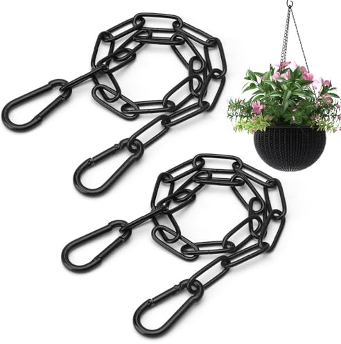 SLIAXINT 2 Stück 0.5m Edelstahlkette Schwarz, Kette Edelstahl mit Karabiner Metallkette zum Aufhängen Gliederkette Edelstahl Kette für Zauntore,Gartentore, Käfigtore für Haustiere