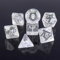 GOZAR 7St Transparent Weiß Poly Dice Polyedrische Dices Harz Gaming D&D RPG Game Set