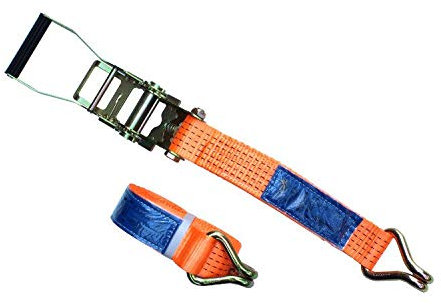 UNITRAILER Sangle d’arrimage à cliquet 4 m x 50 mm – Charge directe 2,5T (2500 daN) / en cerclage 5T (5000 daN) – pour remorque, Camion, Transport sécurisé