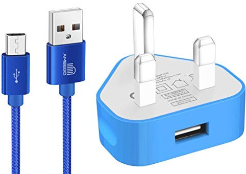 TheMax USB Charging Cable 1 Meter UK Plug Compatible with Samsung/Nexus/Sony/HTC/Nokia/Power bank/PS4/X-box/Printers/Wireless/keyboards/Bluetooth Speakers and more-Dark Blue