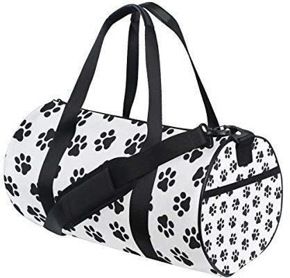 Wowprint Sport-Sporttasche mit Tiermotiv und Pfotenabdruck, wasserdichte Handtasche, Yoga-Tasche, Wochenendtasche, Reisetasche, Reisetasche, Reisetasche, für Erwachsene, Herren und Damen, Unisex