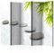 decomonkey Paravent Raumteiler Innen Spa Zen 225x172 cm 5 Teilig Beidseitig Room Divider Wall Raumteiler Stehend Trennwand Sichtschutz Spanische Wand Sichtschutzwand Wohnzimmer Holz Natur Stein