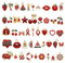 Julie Wang 30PCS Emaille Rot Charmes Zufällige Mischobst Tierblumen Legierung Anhänger Halskette Ohrringe Schmuckherstellung Zubehör
