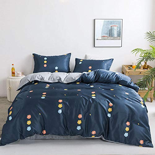 GEEKCOOK Bettwäsche,Neue Art Gewaschene Seide vierteilige Eisseide dreiteilige Bettwäsche Bettwäsche mit kühlem Gefühl-Huahua Welt_Bettbezug mit 2,2 m Bett (vierteilig) 220 x 240