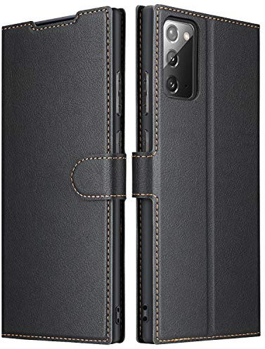 ELESNOW Cover per Samsung Galaxy Note 20 / Note 20 5G, Flip Custodia in Pelle PU Premium per Samsung Galaxy Note 20 / Note 20 5G (Nero)