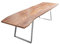 SAM Esszimmertisch 300x100 cm Hobart, Baumkantentisch naturfarben, Akazienholz massiv, schräges U-Gestell aus Metall Silber