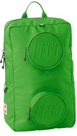 BBM Lego Bags Signature Brick 1x2 Rucksack 18 Liter, Alltagsrucksack ca. 40 x 24 x 13 cm, Freizeit Daypack mit Brustgurt in Grün, Hauptfach mit Laptop und Tablet Fach und 2 Fronttaschen mit Handyfach
