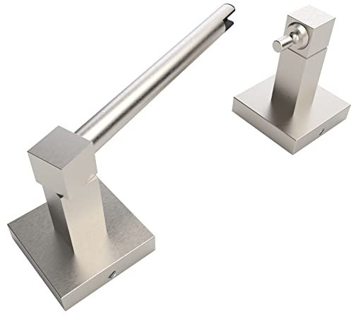 Ruacq Toilet Paper Holder Brushed Nickel Double Post Pivoting Square Tissue Holders Roll Holder Hangers Toilet Paper Stand Stainless Steel and Zinc Alloy Modern Wall Mounted