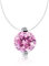 Bo&Pao Kette Damen durchsichtig mit Stein, schwebender Stein Nylon Kette transparent, 38 cm, rosa