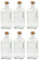 Acan Tradineur - Pack de 6 botellas de vidrio, frascas con tapón de corcho, reutilizables, rellenables, licores, aceite, agua, vino, whisky, bodas, 19,5 x 8 cm, 725 ml