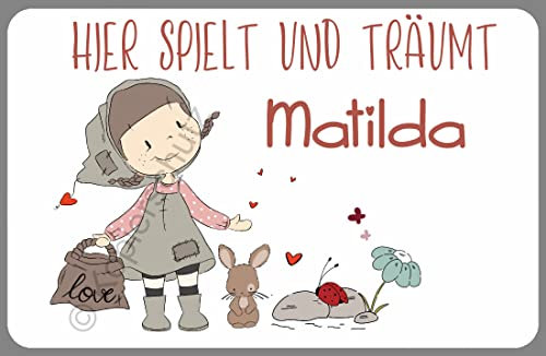 Türschild fürs Kinderzimmer Kinder Namensschild Zimmertür Mädchen Junge Geschenk Geburt Taufe Geburtstag (Rotkäppchen)