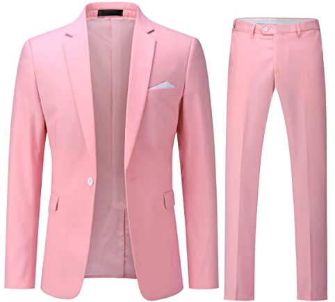 YOUTHUP Abito da Uomo 2 Pezzi Abiti Slim Fit 1 Pulsante Business Wedding Giacca e Pantaloni