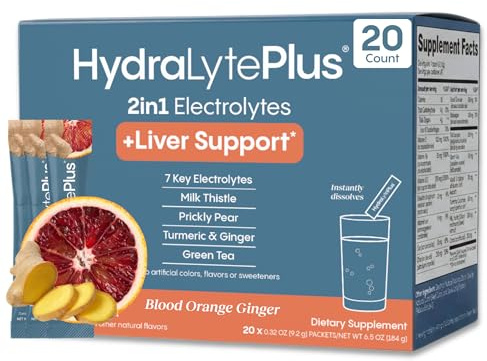 Hydralyte Liver Support + Electrolytes Milk Thistle Drink, Blood Orange