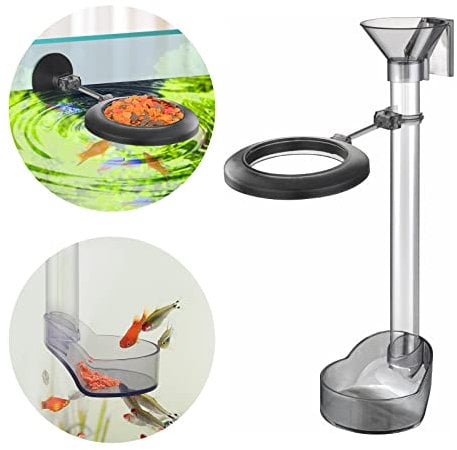 Boxtech Shrimp Feeding Dish Set, Aquarium Fish Feeder Tube Kit with Feeding Ring,Cleaning Brush for Fish Tank