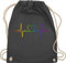 Shirtracer Turnbeutel Rucksack - LGBTQ Kleidung Flag - Herzschlag Regenbogen Pride - Unisize - Dunkelgrau - lesbian gifts lgbtq-tasche lgbt herz beutel lgbtq+ csd lgbtq+regenbogen stoffrucksack lqbtq