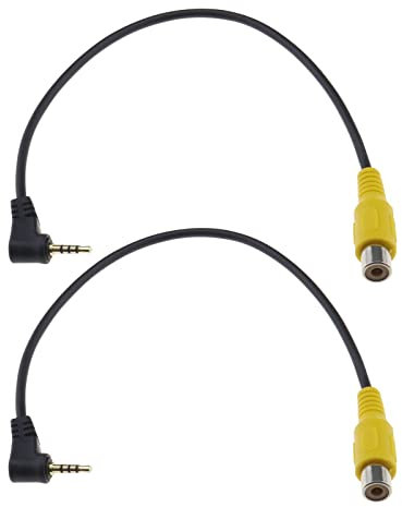 Create idea 2PCS 2.5mm TRRS Male to RCA Female Cable Car GPS Navigator Video AV Input RCA Adapter Cable Audio Cable Converter Cord Connection Lead 26cm
