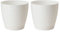 AC - Pack de 2 Macetas Redonda de 19 cm con Plato Discreto, Diseño Sahara, Fabricado en España, jardín Exterior, terraza o balcón, Color Blanco