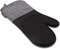 Cuisinart Charcoal Silicone Oven Gloves - Single Oven Mitt with Grey Herringbone Cuff, Non Slip, Heat Resistant Silicone Oven Mitts